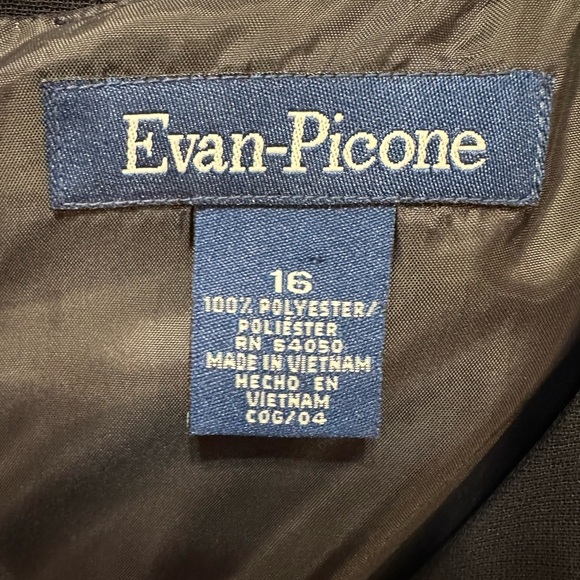 Evan-Picone Navy Sleeveless Sheath Dress Size 16 NWT Classic Lined Work Event - Picture 8 of 8